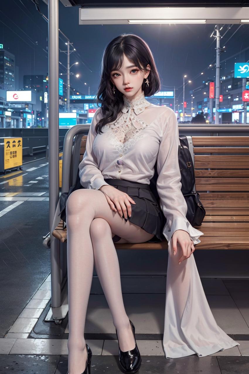 【AI绘画】黑色连裤袜 【AI绘画】黑色连裤袜